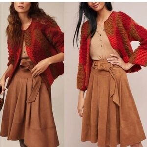 Anthropologie Akemi  + Kin Faux Suede Belted Skirt